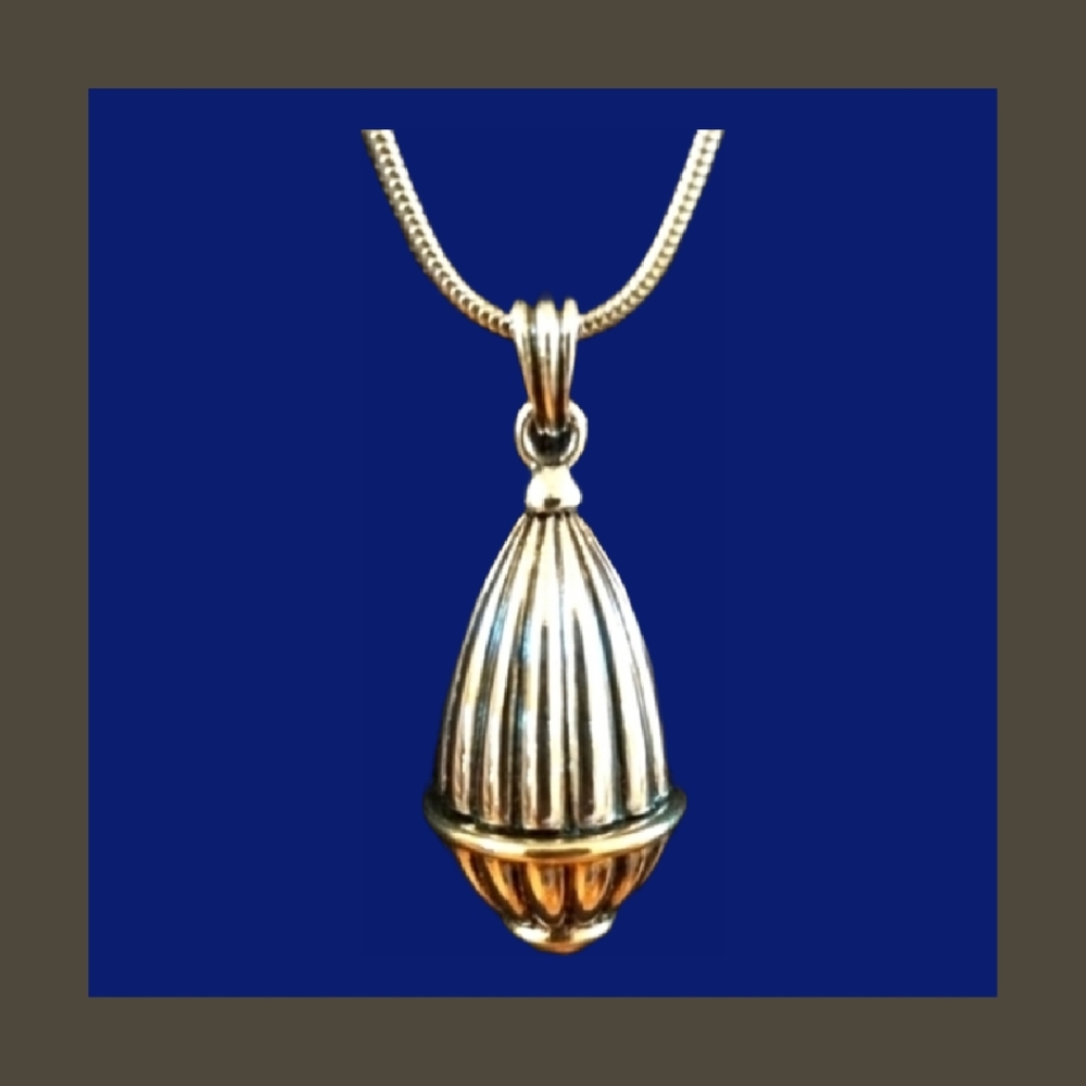 Erwin Pearl Vintage Two Tone Dome Necklace - Picture 1 of 9